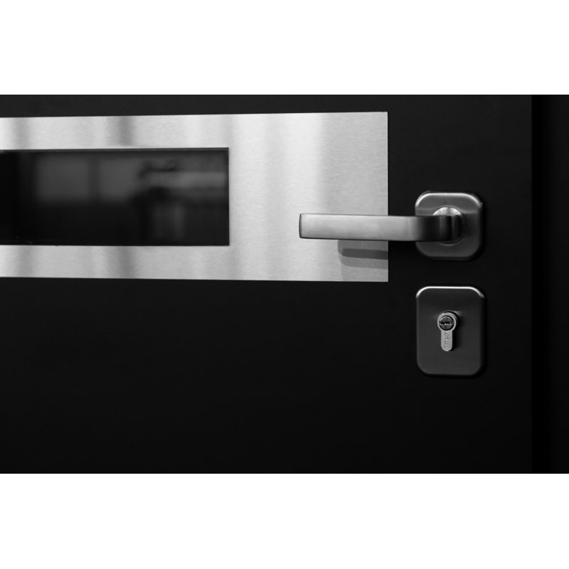 Nova Hardware Modern Exterior Entry Steel Door 36in x 80in Inox S5